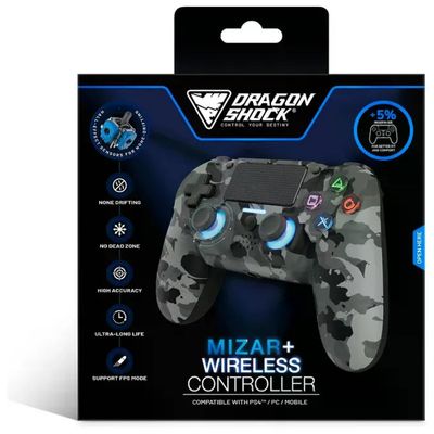 DragonShock Mizar+ Controller Wireless Bluetooth Grigio Camo per PS4, PC e Mobile