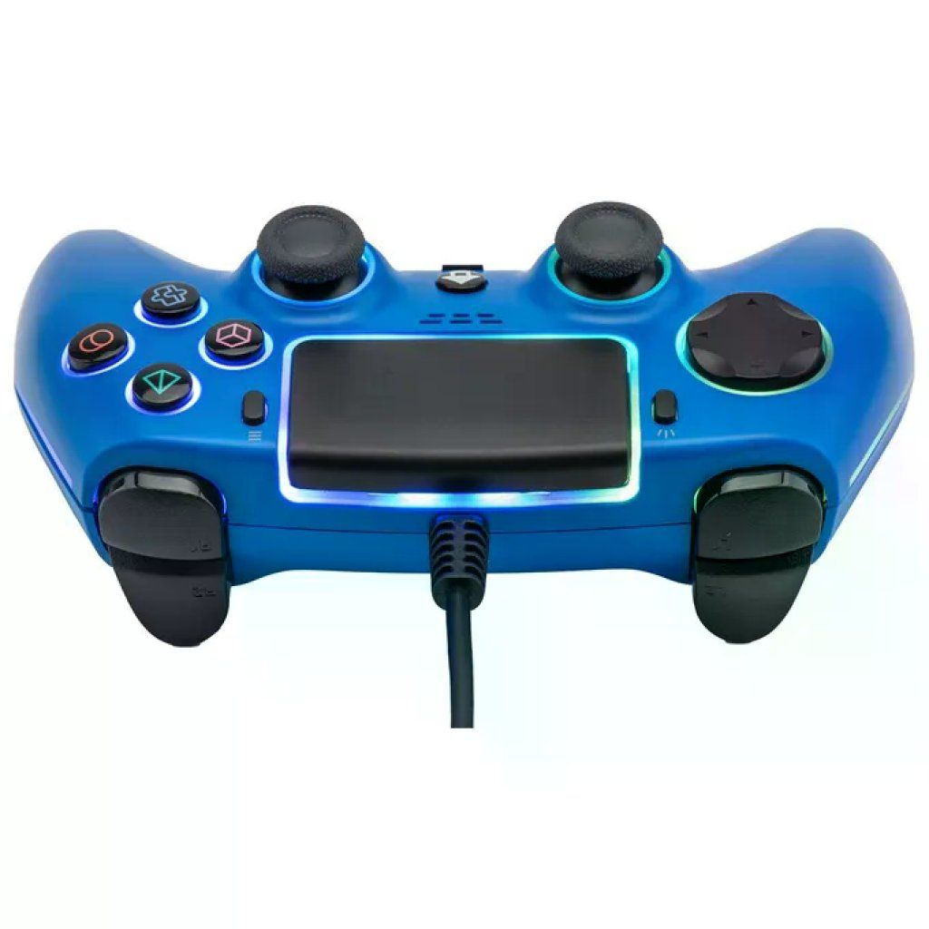 Qubick Neon Blue Controller Cablato per PS5 e PC Qubick Neon Blue Controller Cablato per PS5 e PC