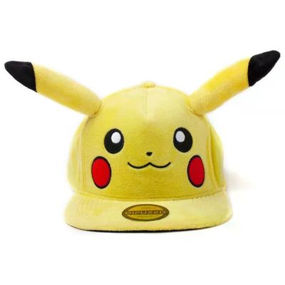 BIOWORLD Cappello Snapback Pokémon Pikachu in Peluche Giallo – Unisex Regolabile