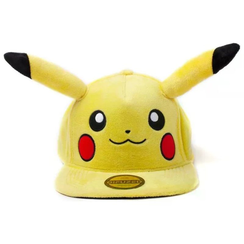 BIOWORLD Cappello Snapback Pokémon Pikachu in Peluche Giallo – Unisex Regolabile