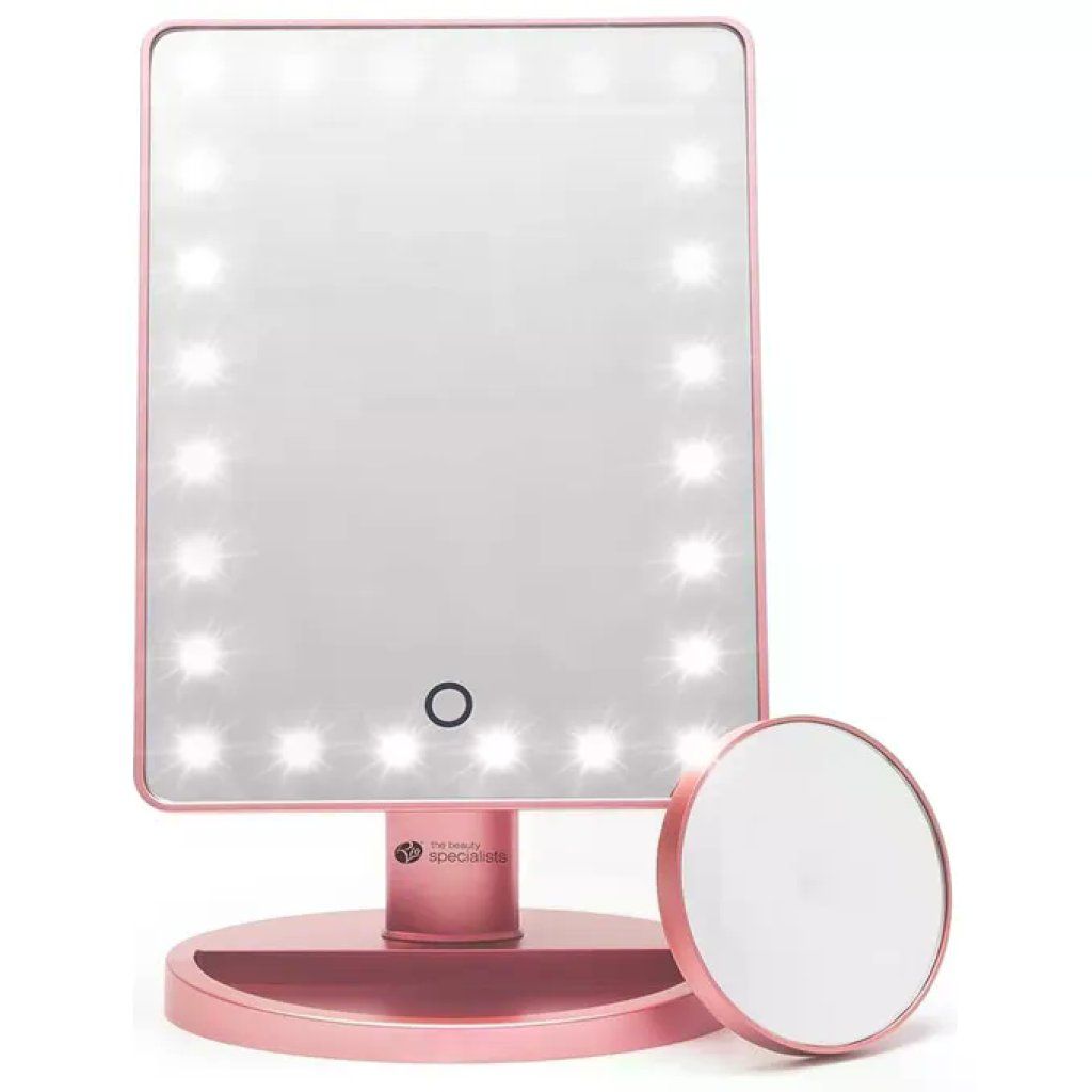 Rio specchio da trucco LED 24 luci, touch, ingrandimento 10x, rosa oro Rio specchio da trucco LED 24 luci, touch, ingrandimento 10x, rosa oro
