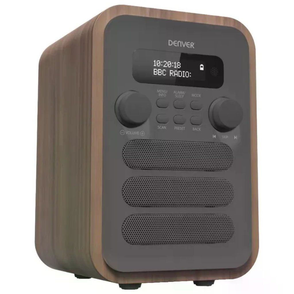 Denver DAB-48GREY Radio DAB+/FM Bluetooth Grigio Effetto Legno Denver DAB-48GREY Radio DAB+/FM Bluetooth Grigio Effetto Legno