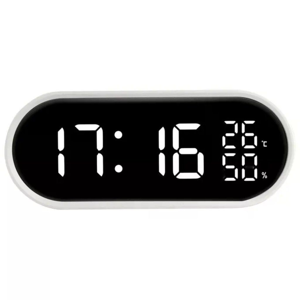 JM Sveglia digitale Lowell JE5110B Justaminute con display LED e porta USB, bianca