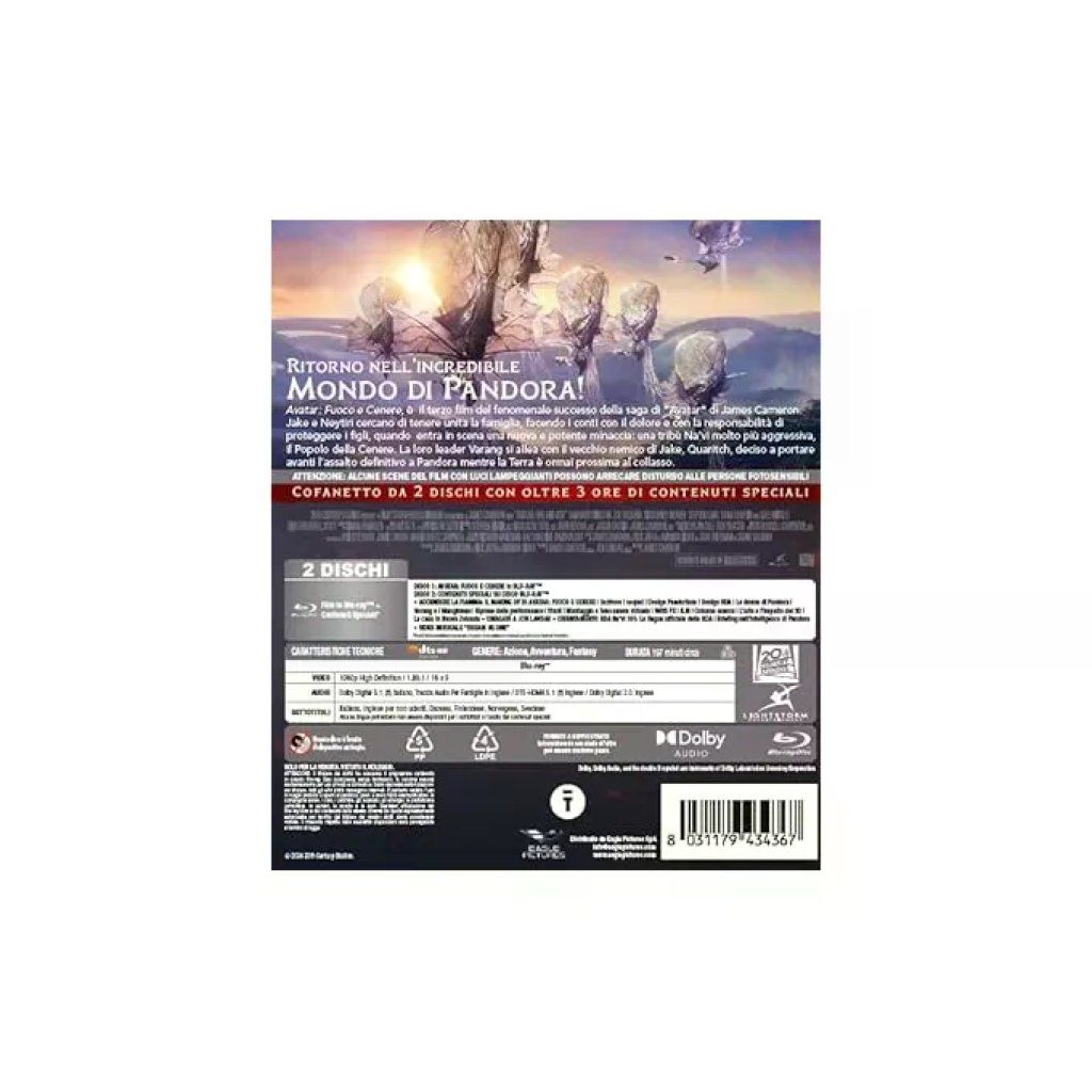 Eagle Pictures Avatar Fuoco e Cenere Blu-ray 2 Dischi Full HD 1080p Dolby Digital 5.1 Contenuti Speciali Italiano Eagle Pictures Avatar Fuoco e Cenere Blu-ray 2 Dischi Full HD 1080p Dolby Digital 5.1 Contenuti Speciali Italiano