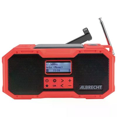 Albrecht DR 112 Radio Portatile DAB+/FM Bluetooth, Nero/Rosso