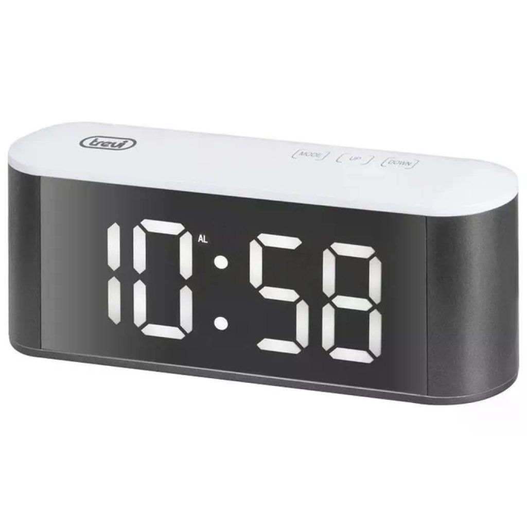 Trevi EC 883 BL Sveglia Digitale con Termometro Display LED Grande Funzione Snooze Dimmer colore Bianco
