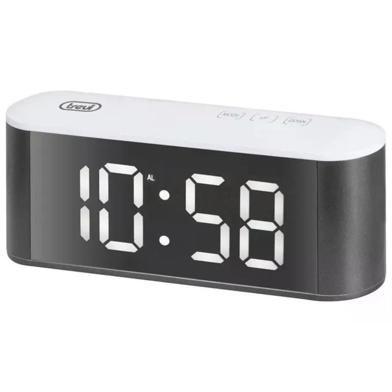 Trevi EC 883 BL Sveglia Digitale con Termometro Display LED Grande Funzione Snooze Dimmer colore Bianco