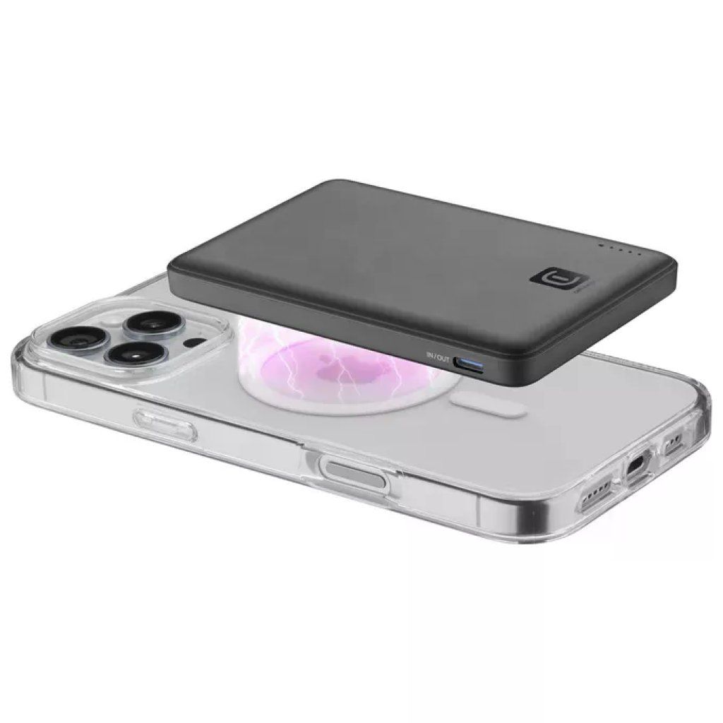 Cellularline PBNEWMAG5000K Power Bank Wireless con Tecnologia MagSafe Capacita' 5000 mAh Potenza di Ricarica 7