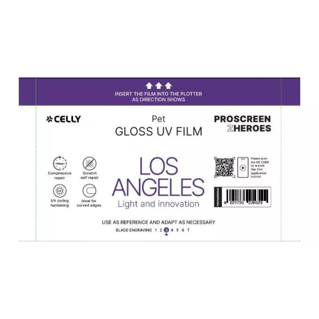 Celly Profilm UV Glossy Los Angeles – 20 pellicole PET 12 × 21 cm Celly Profilm UV Glossy Los Angeles – 20 pellicole PET 12 × 21 cm