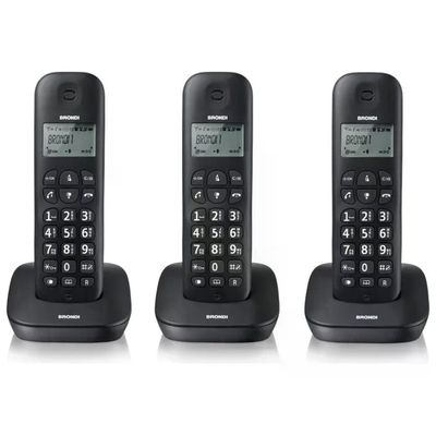 Brondi Gala Trio – Telefono Cordless DECT con 3 Cornette, Nero