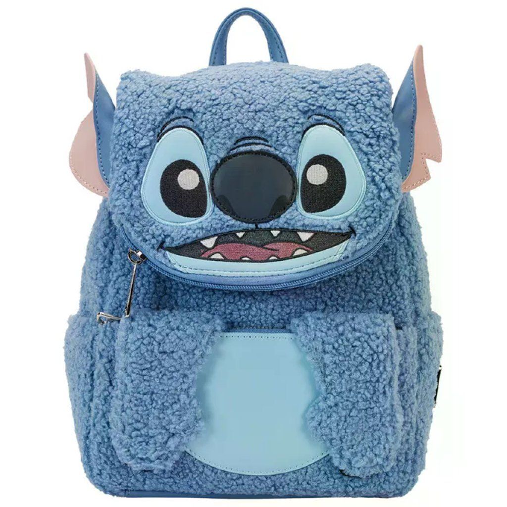 Loungefly Mini Zaino Disney Stitch Blu in Tessuto Sherpa Loungefly Mini Zaino Disney Stitch Blu in Tessuto Sherpa