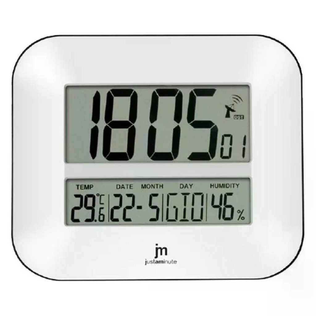 Lowell JD9902 Orologio Digitale da Parete Radiocontrollato Bianco