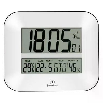 Lowell JD9902 Orologio Digitale da Parete Radiocontrollato Bianco