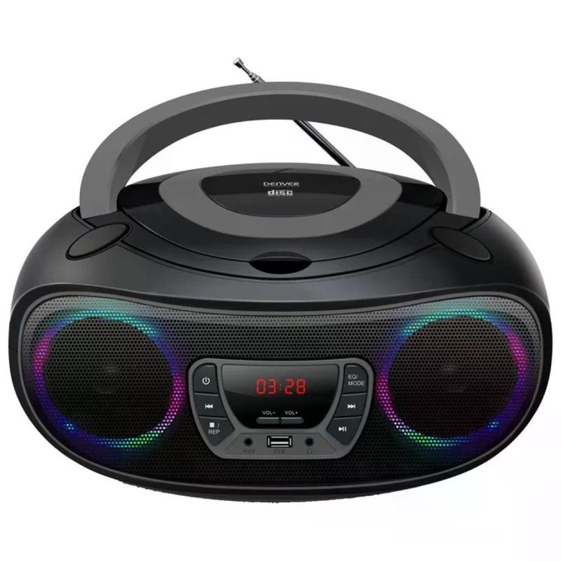 Denver TCL-212BT GREY Lettore CD Portatile con Radio FM Bluetooth USB e Ingresso AUX colore Grigio