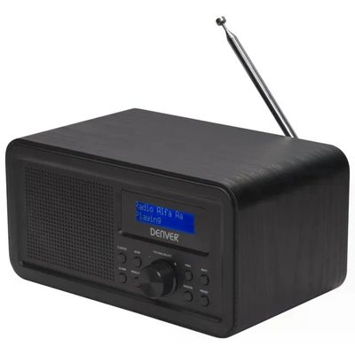 Denver DAB-30BLACK Radio Digitale Portatile DAB+/FM con Sveglia, Nero