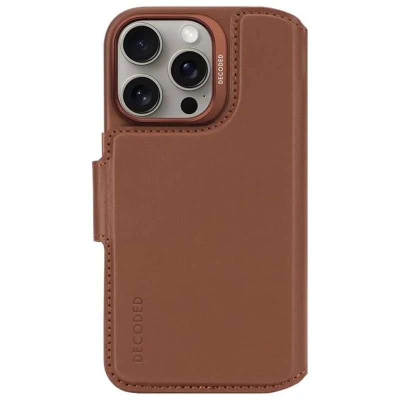Decoded D25IPO16PDW5TAN Capa Carteira Amovibile per iPhone 16 Pro 3 Slot Carte Compatibile MagSafe