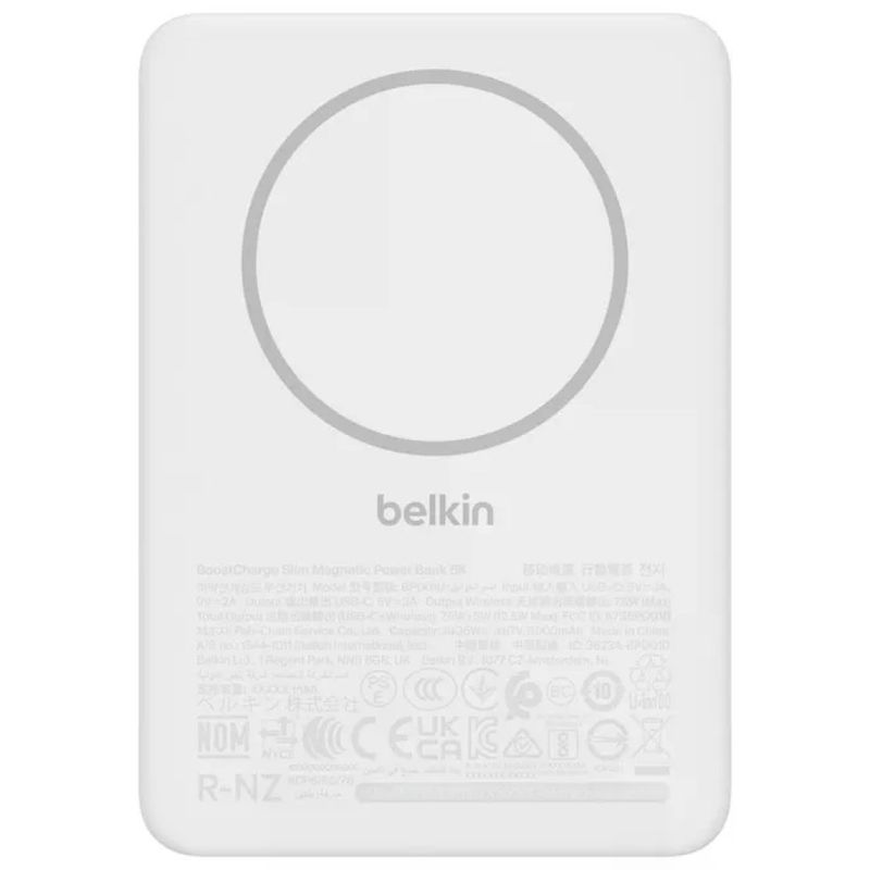 Belkin BoostCharge Power Bank Magnetica 5000 mAh Wireless 7,5 W Bianca Belkin BoostCharge Power Bank Magnetica 5000 mAh Wireless 7,5 W Bianca