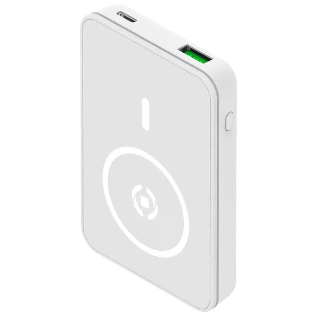 Celly MAGPB5000WH Power Bank Wireless 5000 mAh Bianco