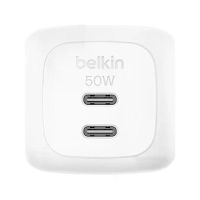 Belkin BoostCharge WCH019KQWH Caricabatterie GaN USB-C 50 W, Bianco