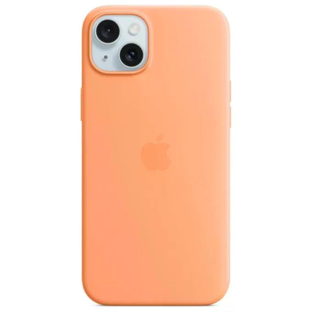 Apple Custodia MagSafe in silicone per iPhone 15 Plus, Arancione