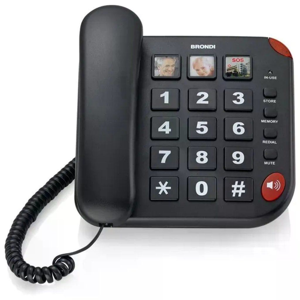 Brondi Bravo 15 Telefono Fisso Analogico Nero con Vivavoce Brondi Bravo 15 Telefono Fisso Analogico Nero con Vivavoce
