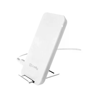 Celly WLFASTSTANDWH Caricatore Wireless da Tavolo Bianco
