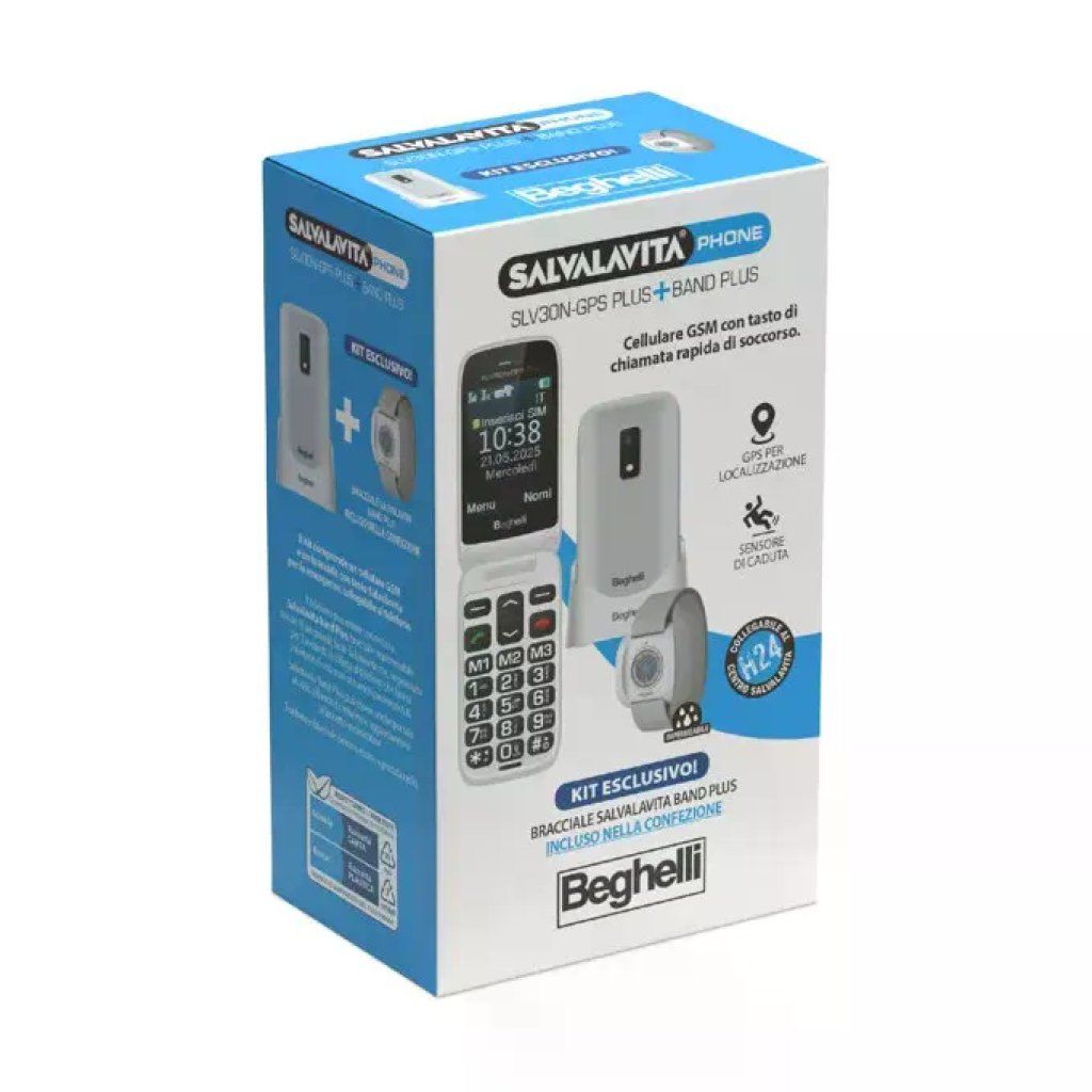 Beghelli 9204N SLV30N GPS Plus Telefono Cellulare Flip Salvavita SOS GPS Tasto Emergenza Display 2 Beghelli 9204N SLV30N GPS Plus Telefono Cellulare Flip Salvavita SOS GPS Tasto Emergenza Display 2