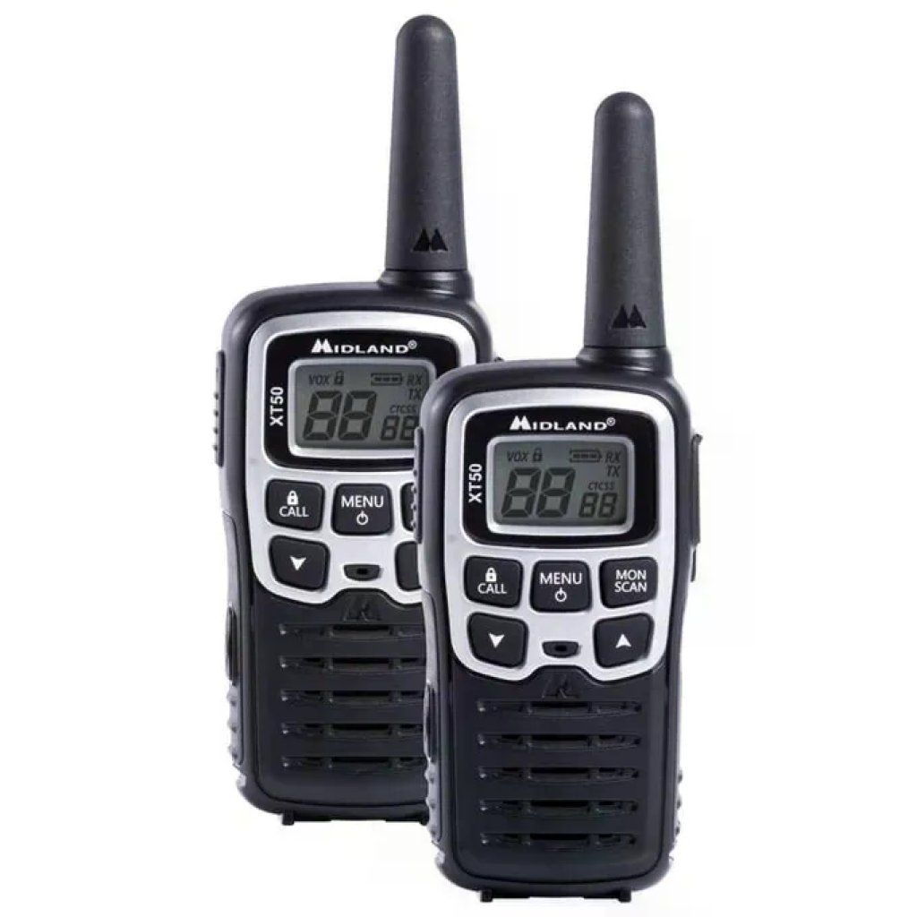 Midland XT50 Coppia di Ricetrasmittenti PMR446, 24 Canali, Ricarica USB