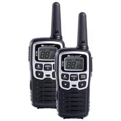 Midland XT50 Coppia di Ricetrasmittenti PMR446, 24 Canali, Ricarica USB
