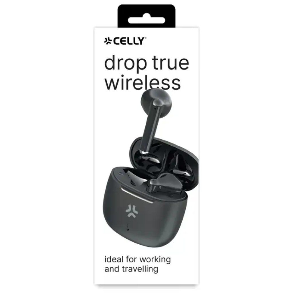 Celly Drop True Wireless Auricolari Bluetooth Neri con Custodia di Ricarica Celly Drop True Wireless Auricolari Bluetooth Neri con Custodia di Ricarica