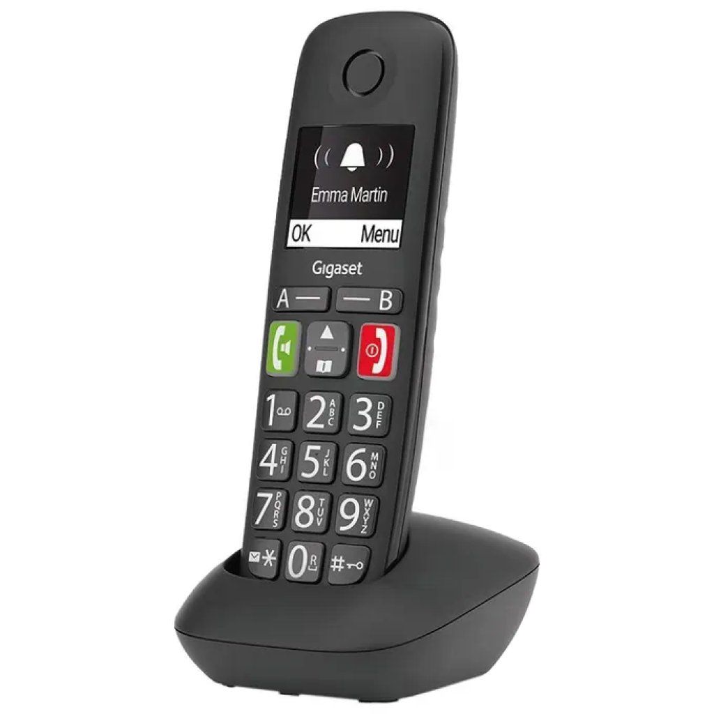 Gigaset E290 Telefono Cordless DECT-GAP Nero con Vivavoce e Babyphone