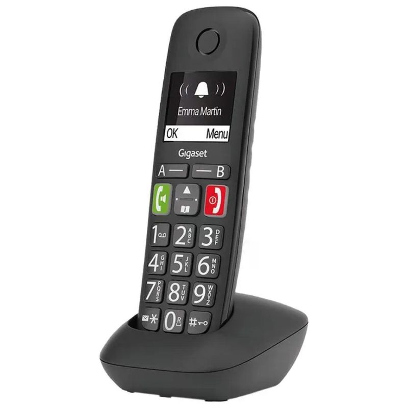 Gigaset E290 Telefono Cordless DECT GAP Vivavoce Babyphone Display 2'' Rubrica 150 Contatti colore Nero