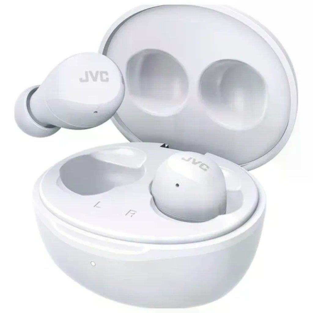 JVC HA-A6T Gumy Mini – Auricolari True Wireless Bluetooth 5.1, 23 ore, IPX4, bianchi