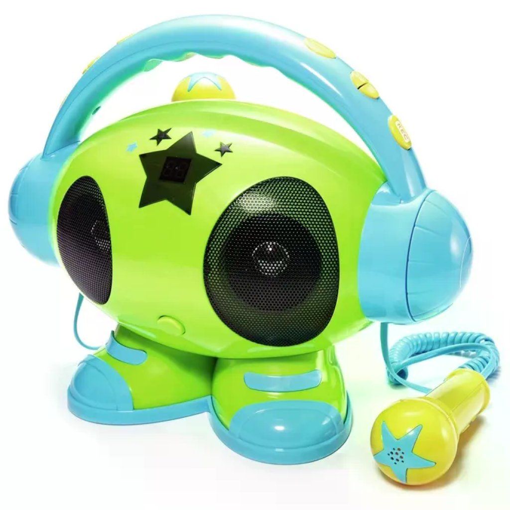 BIG BEN Bigben Interactive Matt ROBOT01 Robot Karaoke Portatile con 2 Microfoni, Verde Azzurro BIG BEN Bigben Interactive Matt ROBOT01 Robot Karaoke Portatile con 2 Microfoni, Verde Azzurro