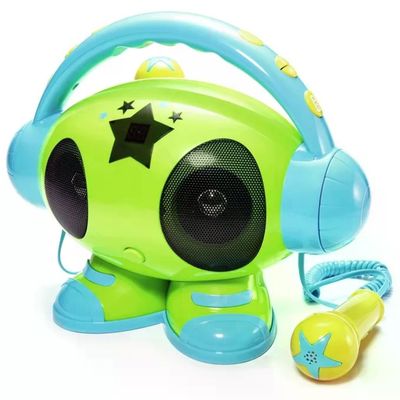 BIG BEN Bigben Interactive Matt ROBOT01 Robot Karaoke Portatile con 2 Microfoni, Verde Azzurro
