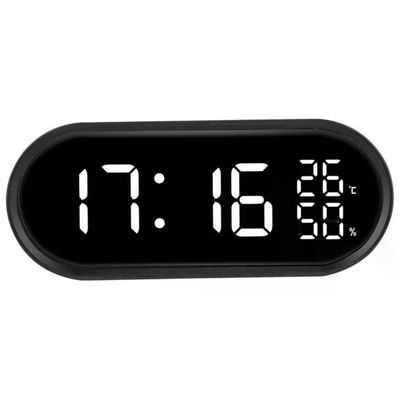 JM Lowell Justaminute JE5110N Sveglia Digitale Nera con Termometro, Igrometro e Porta USB