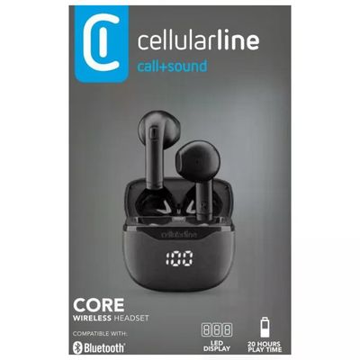 Cellularline CORE Auricolari Bluetooth True Wireless TWS Neri