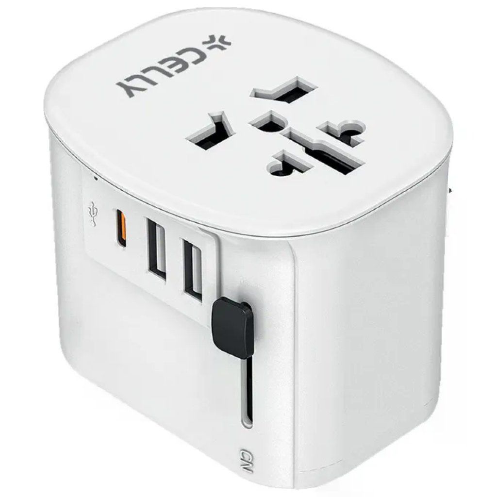 Celly Caricatore da Viaggio Multiplo 30W Bianco