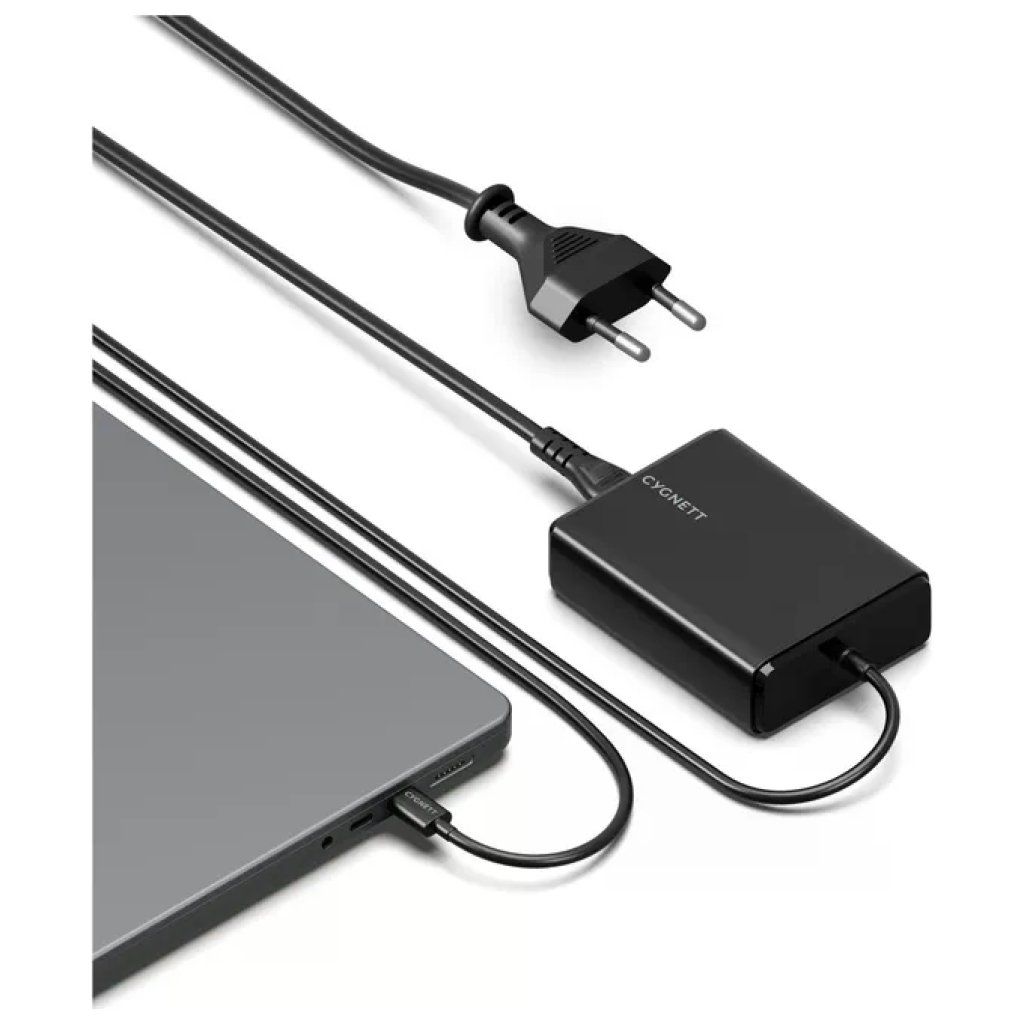Cygnett PowerMaxx caricabatterie GaN USB-C 100W con cavo integrato da 1 m, nero