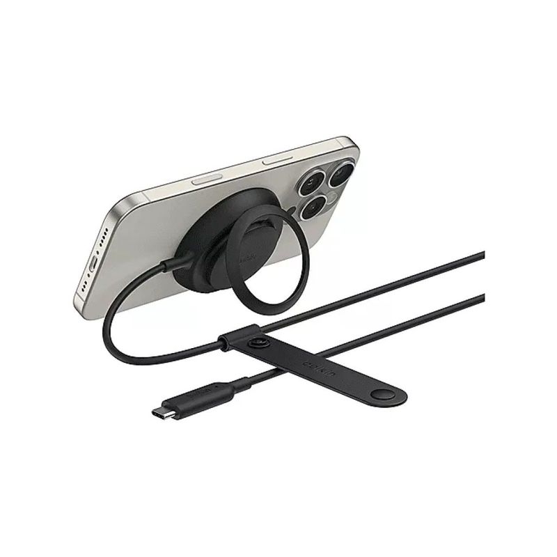 Belkin WIA014HQWH Caricatore Wireless Qi2 25 W con Kickstand e ChillBoost, Bianco