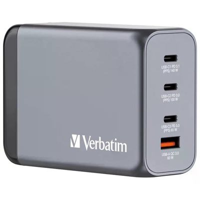 Verbatim GNC-240 Alimentatore GaN 240 W, 3 USB-C e 1 USB-A