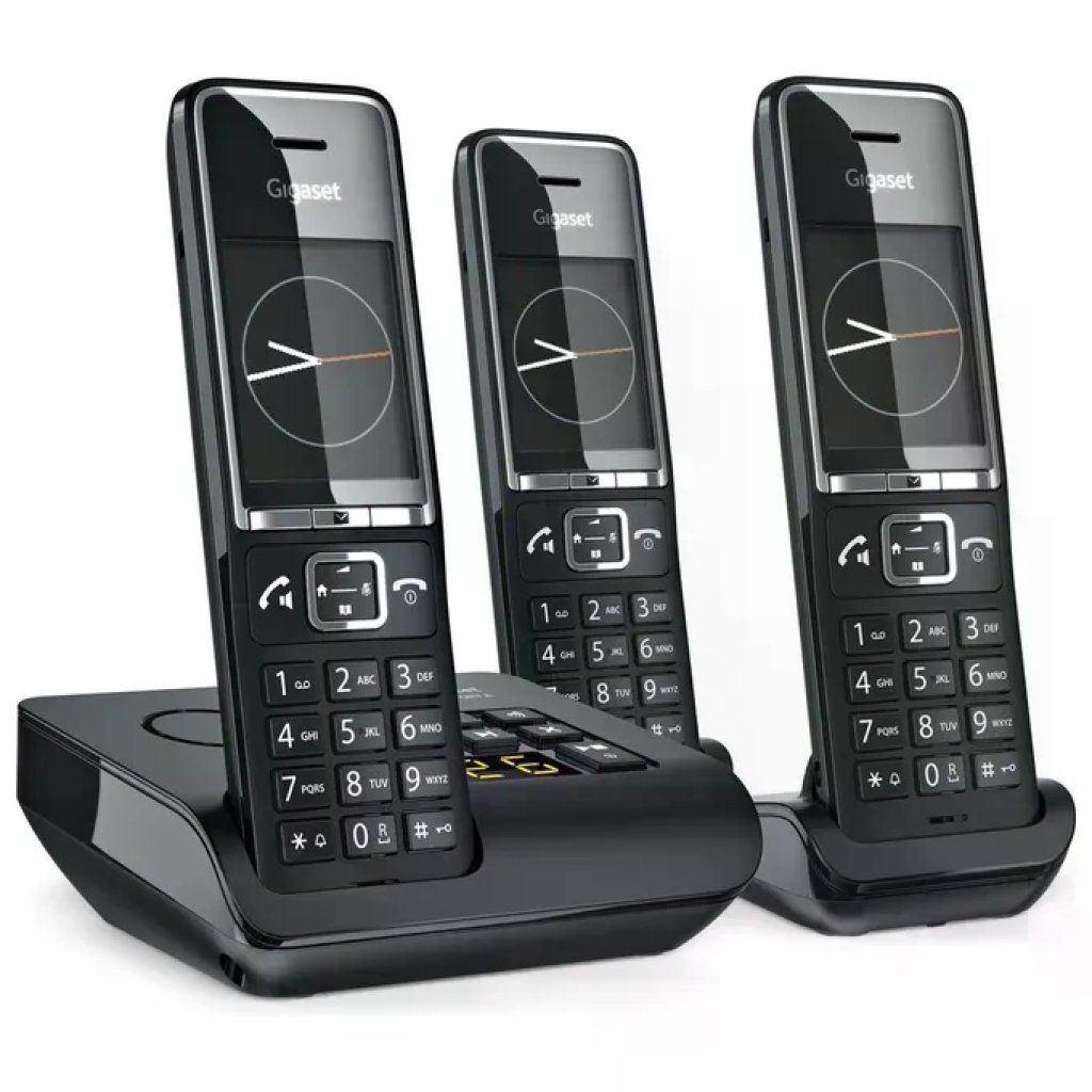 Gigaset COMFORT 550A Telefono Cordless Nero, 3 Cornette