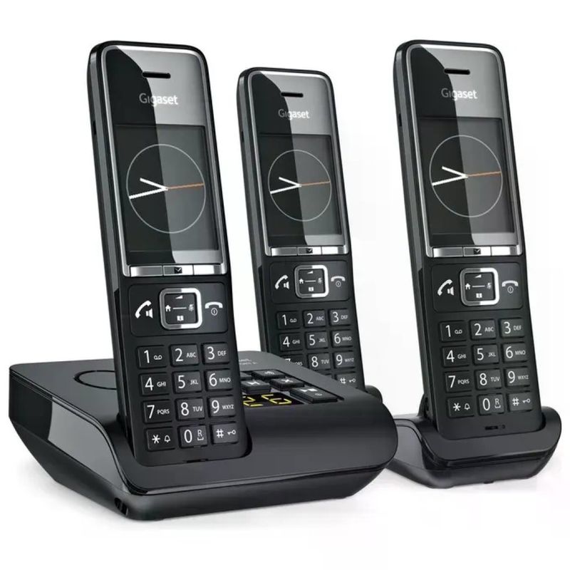 Gigaset COMFORT 550A Telefono Cordless Nero, 3 Cornette