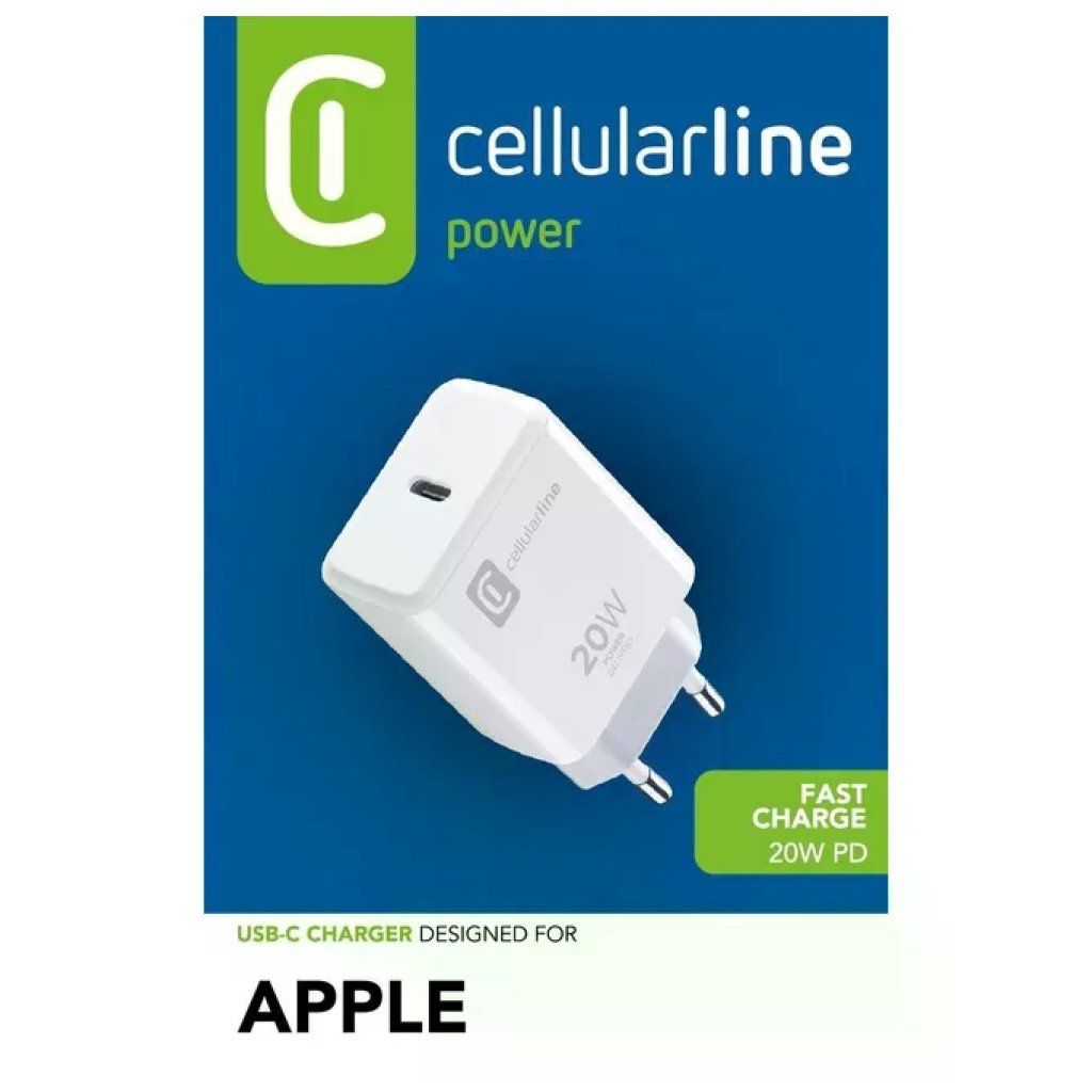 Cellularline Caricabatterie USB-C 20W Bianco