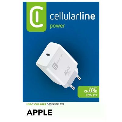 Cellularline Caricabatterie USB-C 20W Bianco