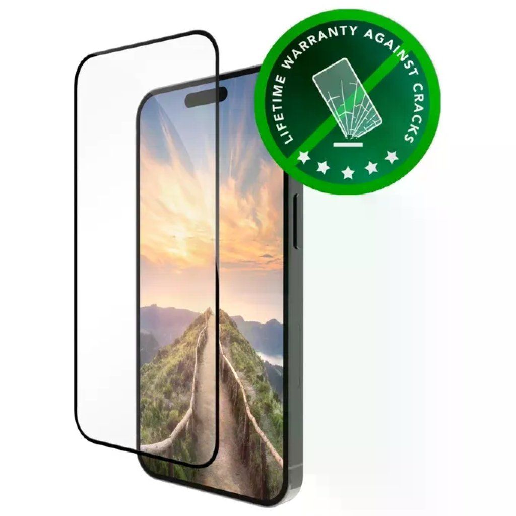 DBramante1928 Pellicola Protettiva per iPhone 16 Pro – Trasparente con Bordo Nero