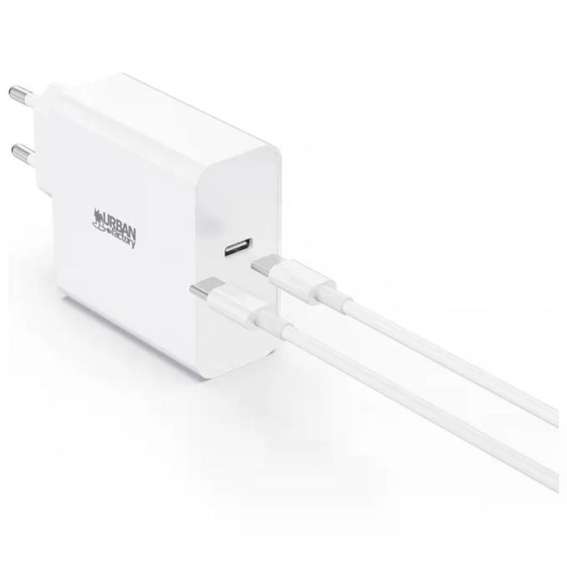 Urban Factory PSC65UF Powee Caricatore Interno Universale 65W USB Tipo C 2 m colore Bianco
