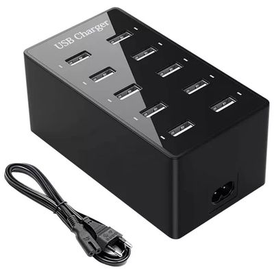 Majestic CHARGEO 10 – Stazione di ricarica USB-A 100 W, 10 porte, nera
