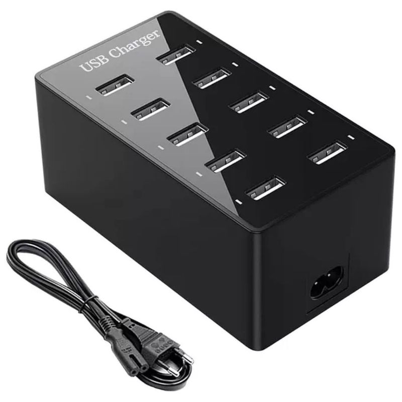 Majestic CHARGEO 10 Stazione di Ricarica USB 10 Porte USB A 5V 2A per Porta 100W Ventola Raffreddamento
