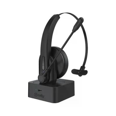 Celly SW Headset auricolare Bluetooth 5.0 con base di ricarica, nero